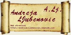 Andreja LJubenović vizit kartica